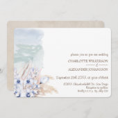 Boho Beach Waterverf Blue Orchids bij de oceaan Kaart (Voorkant / Achterkant)