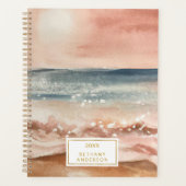 Boho Beach Waves Sand Sun Waterverf Planner (Voorkant)