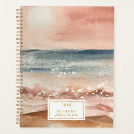 Boho Beach Waves Sand Sun Waterverf Planner