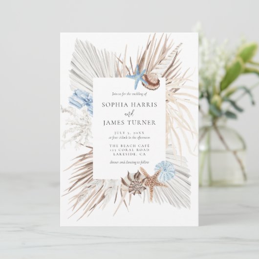 Boho Beach Wedding Kaart (Staand voorkant)