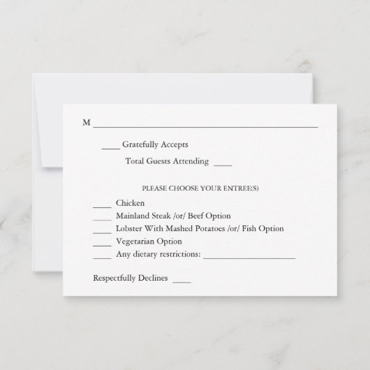 Boho Beach White Floral w Meal RSVP (Achterkant)