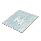 Boho Beach Wood Rustiek Monogram Kust Modern Tegeltje (Zijkant)