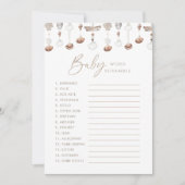 Boho Beach Word Scramble Baby shower spel Kaart (Voorkant)