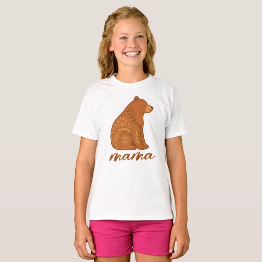 Boho Bear Mama T-Shirt (Voorkant volledig)