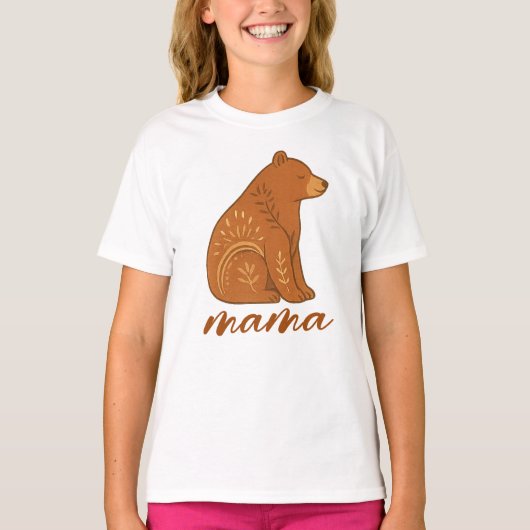 Boho Bear Mama T-Shirt (Voorkant)