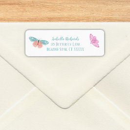 Boho Beauful Floral Butterflies Etiket