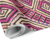 Boho Beauty Earthy Roze Mud Cloth Style Cadeaupapier (Rol Hoek)