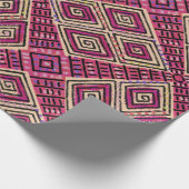 Boho Beauty Earthy Roze Mud Cloth Style Cadeaupapier (Hoek)