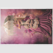 Boho Beauty Portret, Parasol & Bloemenkunst Tissuepapier (Voorkant)