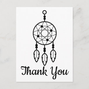 Boho Bedankt Droomvanger Native American Zwart Briefkaart
