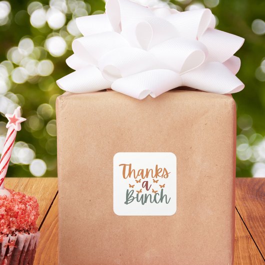 Boho Bedankt een bos kleine bedrijven Vierkante Sticker