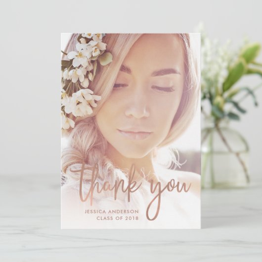 Boho Bedankt | Foto Afstuderen Hartelijk dank Aankondiging (Staand voorkant)