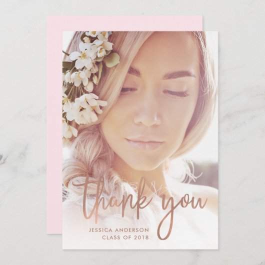 Boho Bedankt | Foto Afstuderen Hartelijk dank Aankondiging (Voorkant / Achterkant)