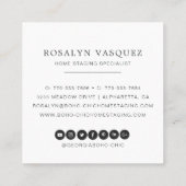 Boho Bedroom | Stationair of intern ontwerp Vierkante Visitekaartje (Achterkant)