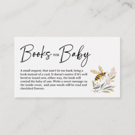 Boho Bee Baby Shower Boeken voor Baby Informatiekaartje