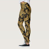 BOHO BEE SWARM Chic Pattern Gold op zwarte Legging (Links)