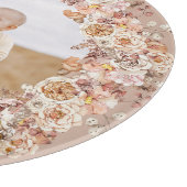 Boho Bee Waterverf Floral Aangepaste Foto Mam Snijplank (Hoek)