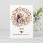 Boho Bee Waterverf Floral Custom Moederdag Feestdagenkaart (Staand voorkant)