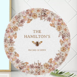 Boho Bee Waterverf Floral Custom Snijplank