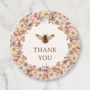 Boho Bee Waterverf Wilde Baby shower Bedankjes Labels