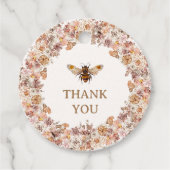 Boho Bee Waterverf Wilde Baby shower Bedankjes Labels (Voorkant)