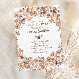 Boho Bee Waterverf Wilde Baby shower Kaart