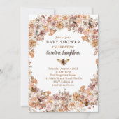 Boho Bee Waterverf Wilde Baby shower Kaart (Voorkant)