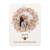 Boho Bee Waterverf Wildflower Aangepaste foto mama Magneet (Verticaal)