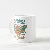 Boho Bee Wild en vrije bloemen Koffiemok (Voorkant links)