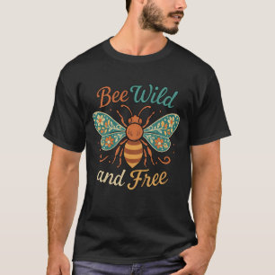 Boho Bee Wild en vrije bloemen T-shirt