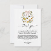 Boho Bee & Wildflower Baby Shower Bedankkaart (Voorkant)
