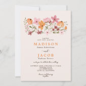 Boho beemdwei initialen bruiloft kaart (Voorkant)