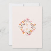 Boho beemdwei initialen bruiloft kaart (Achterkant)