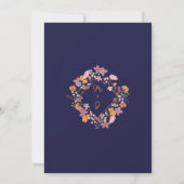 Boho beemdwei initialen bruiloft kaart (Achterkant)