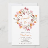 Boho beemdweilen foto Sweet 16 Kaart (Voorkant)