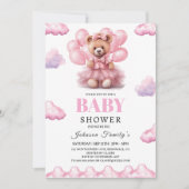 Boho beer baby meisje roze Babyshower Kaart (Voorkant)