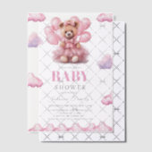 Boho beer baby meisje roze Babyshower Vellum Uitnodigingen (Offset (Uitnodiging))