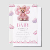 Boho beer baby meisje roze Babyshower Vellum Uitnodigingen (Offset)