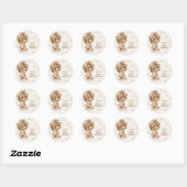 Boho Beer Baby shower Beige Tan Ronde Sticker (Vel)