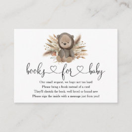 Boho Beer Baby shower Books for Baby Informatiekaartje