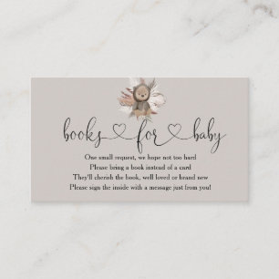 Boho Beer Baby shower Books for Baby Informatiekaartje