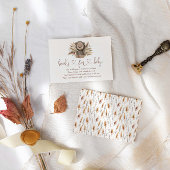 Boho Beer Baby shower Books for Baby Informatiekaartje