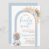 Boho Beer Baby shower Boy Invitation Kaart (Voorkant / Achterkant)
