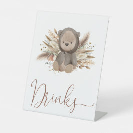 Boho Beer Baby shower Drinken Reclamebord Met Voetstuk