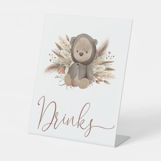 Boho Beer Baby shower Drinken Reclamebord Met Voetstuk (Voorkant)