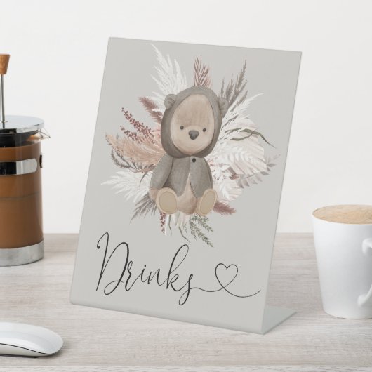 Boho Beer Baby shower Drinken Reclamebord Met Voetstuk (Insitu)