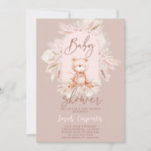 Boho Beer Baby shower Girl Invitation Kaart (Voorkant)