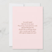 Boho Beer Baby shower Girl Invitation Kaart (Achterkant)