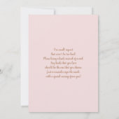 Boho Beer Baby shower Girl Invitation Kaart (Achterkant)