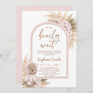 Boho Beer Baby shower Girl Invitation Kaart